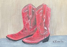 Vintage Red Cowboy Boots 10-22